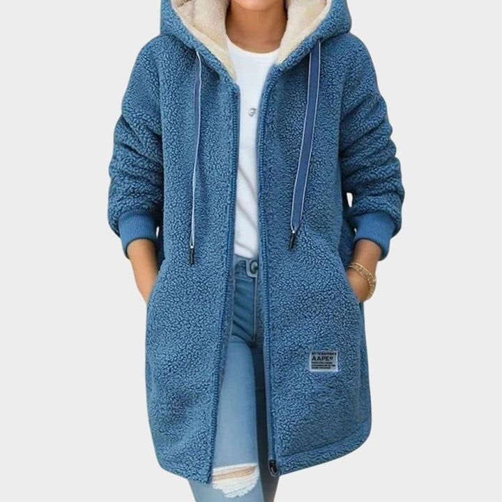 Petunia | Women's Plush Fleece Hooded Zip-Up Winter Jacket