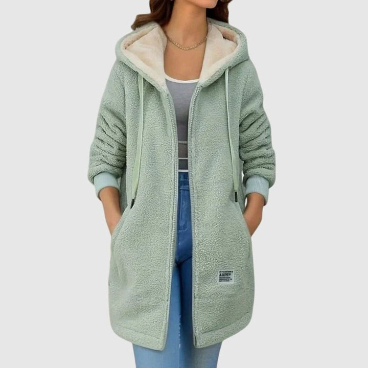 Petunia | Women's Plush Fleece Hooded Zip-Up Winter Jacket