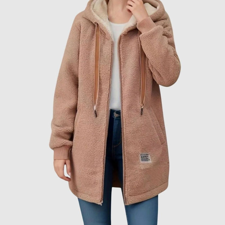 Petunia | Women's Plush Fleece Hooded Zip-Up Winter Jacket
