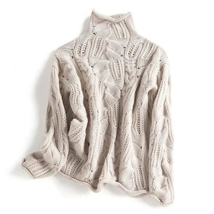 Isadora | Women's Relaxed Cable Knit Roll Neck Jumper