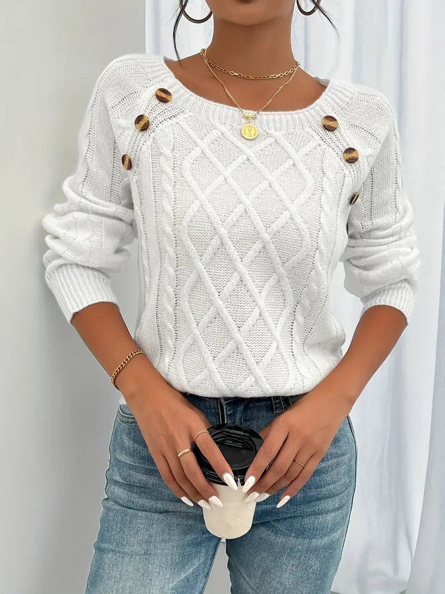 Eilidh | Women's Cable Knit Crew Neck Jumper