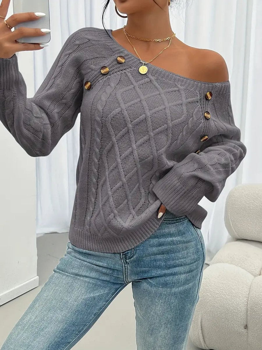 Eilidh | Women's Cable Knit Crew Neck Jumper