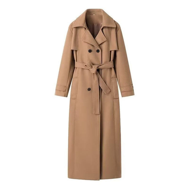 Katrina | Women's Long Double-Breasted Belted Trench Coat