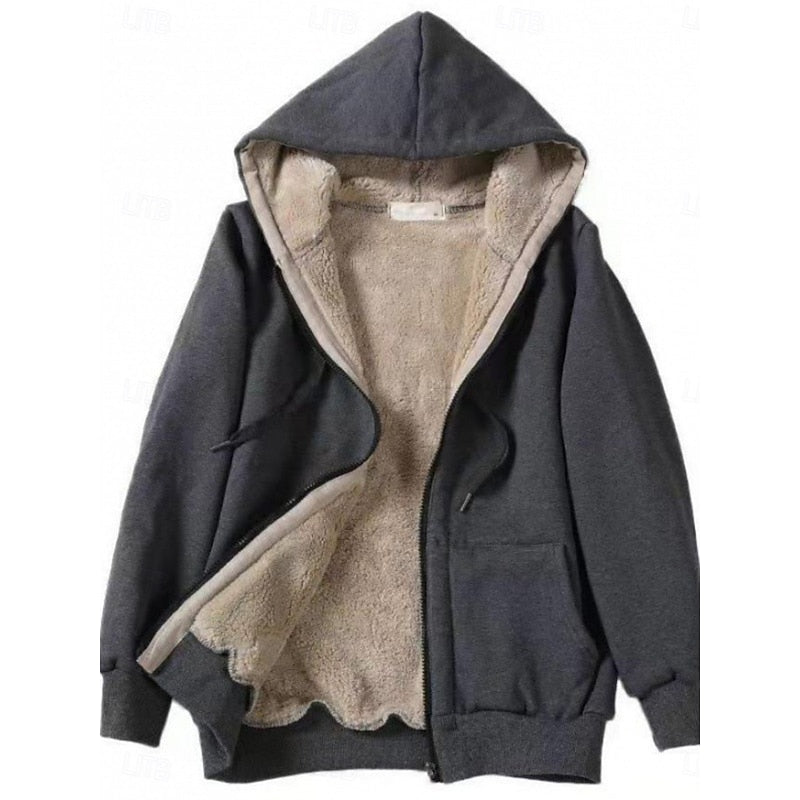 Leanne | Women's Fleece-Lined Zip-Up Hooded Jacket