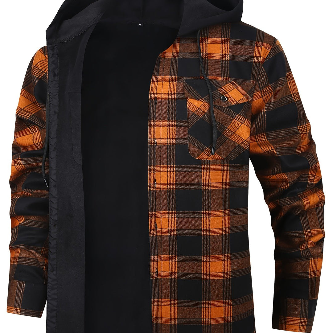 Emmett | Men's Lined Plaid Hooded Shirt Jacket