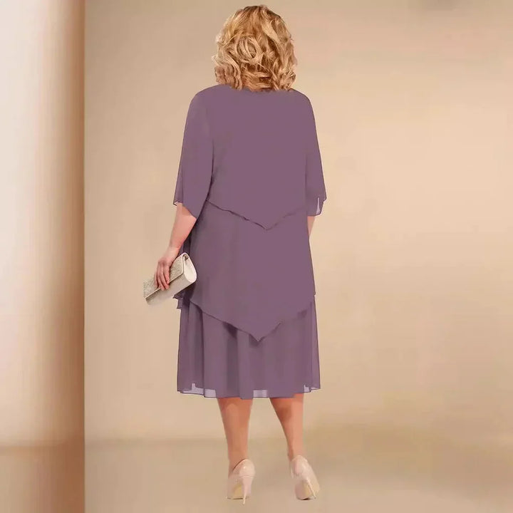 Women's Wedding Guest Layered Midi Dress