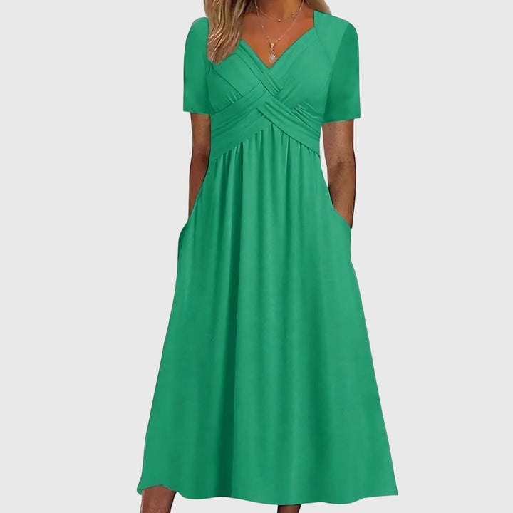 Women's A-Line Tummy Control Midi Dress