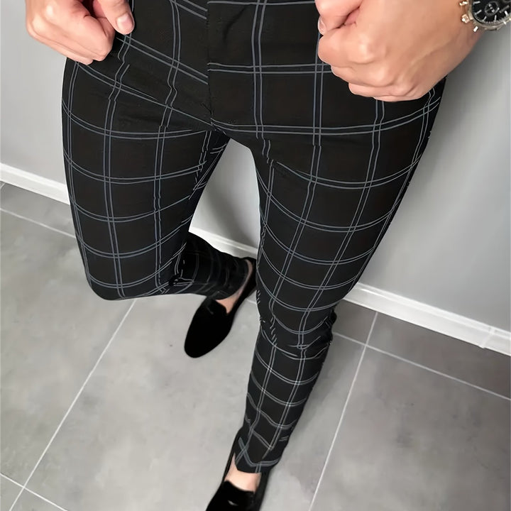 Cormac | Men's Slim Fit Checked Trousers