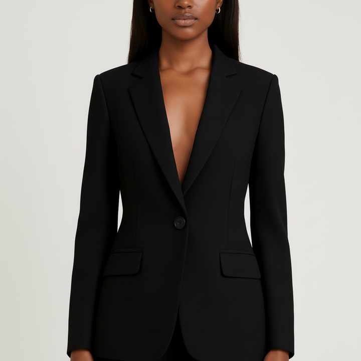 Women's Suit Set Blazer Straight Leg Trousers Classic Fit