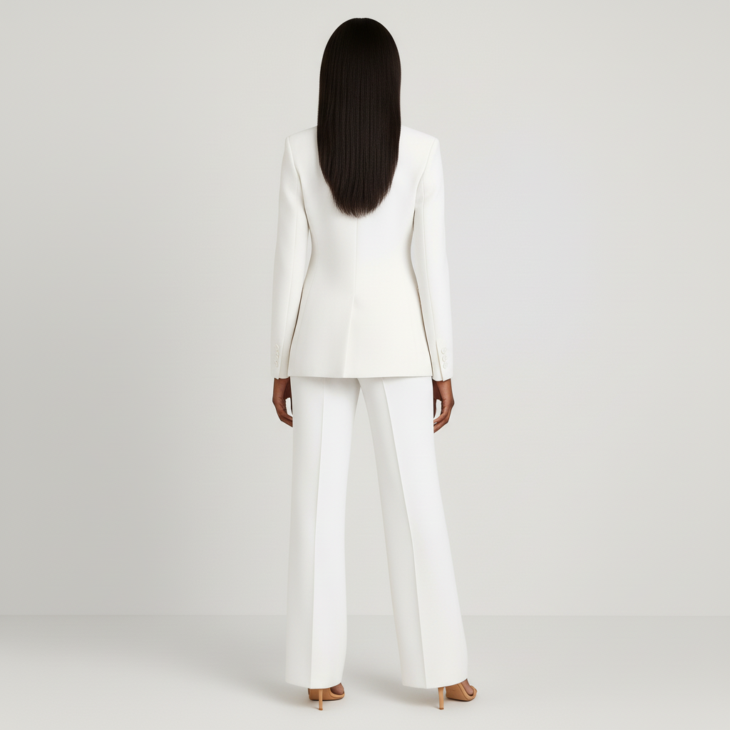 Women's Suit Set Blazer Straight Leg Trousers Classic Fit