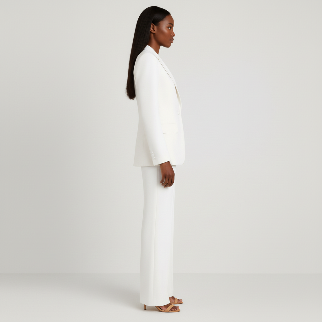 Women's Suit Set Blazer Straight Leg Trousers Classic Fit