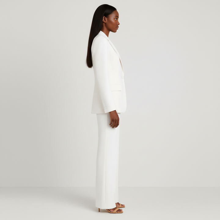 Women's Suit Set Blazer Straight Leg Trousers Classic Fit