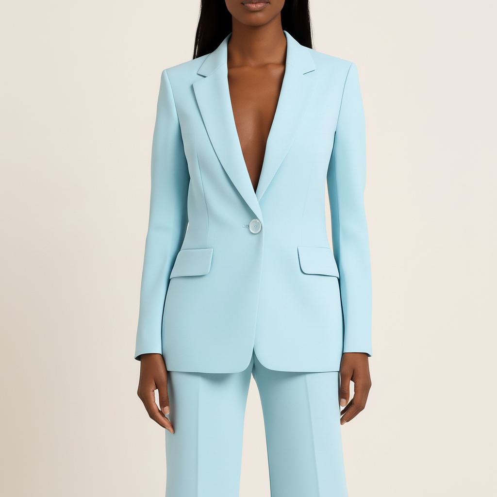 Women's Suit Set Blazer Straight Leg Trousers Classic Fit