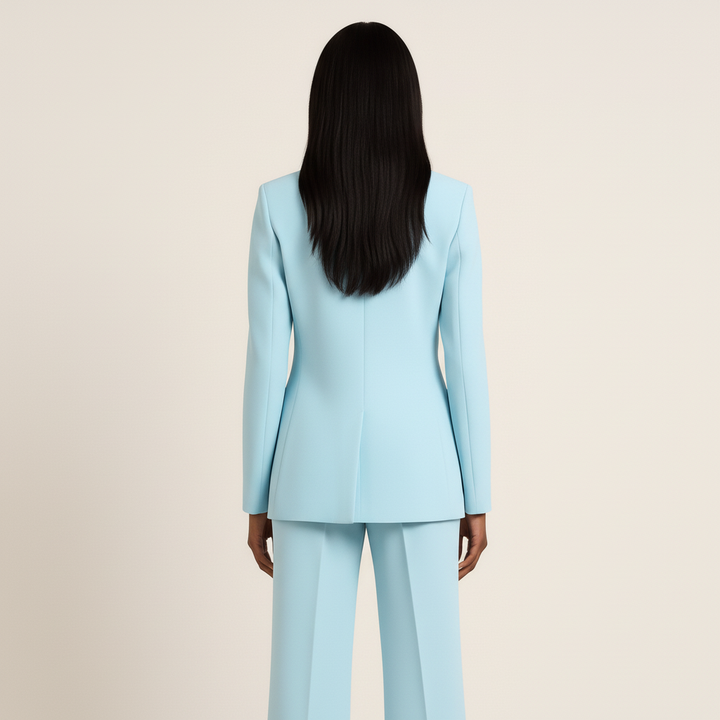 Women's Suit Set Blazer Straight Leg Trousers Classic Fit