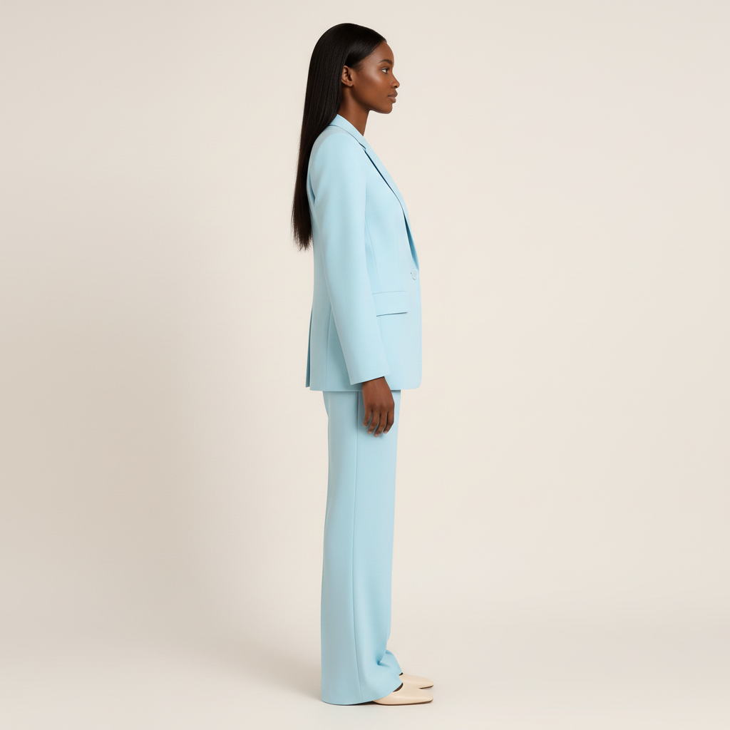 Women's Suit Set Blazer Straight Leg Trousers Classic Fit