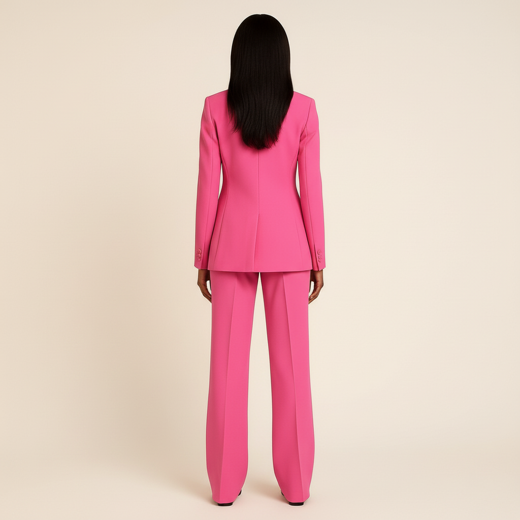 Women's Suit Set Blazer Straight Leg Trousers Classic Fit