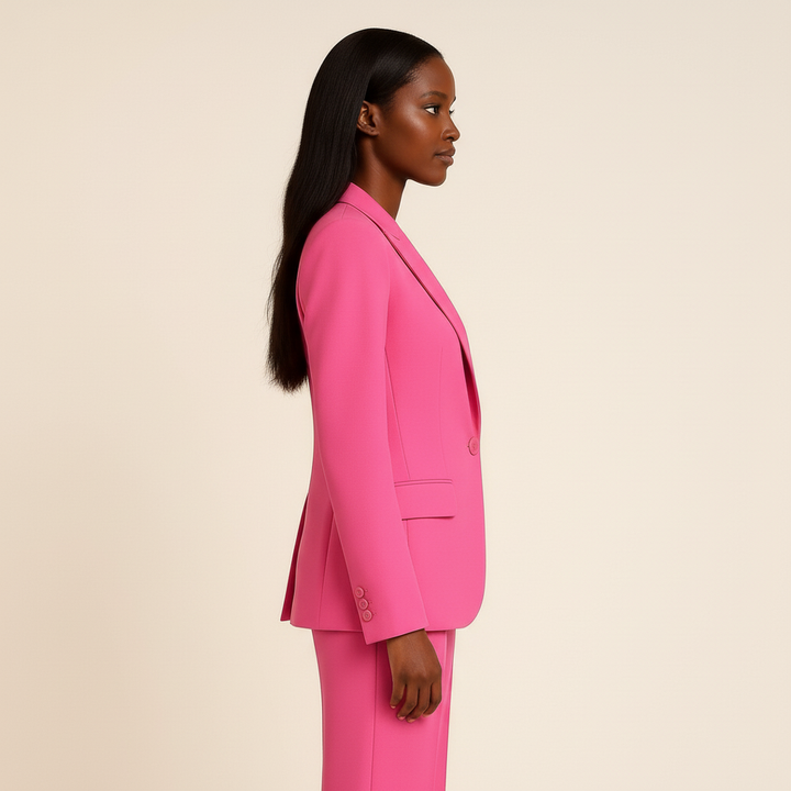 Women's Suit Set Blazer Straight Leg Trousers Classic Fit