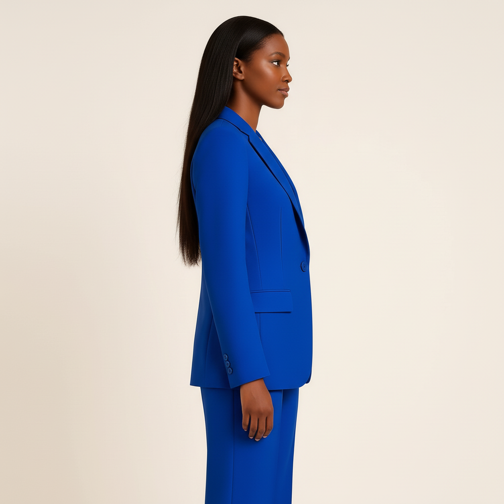 Women's Suit Set Blazer Straight Leg Trousers Classic Fit
