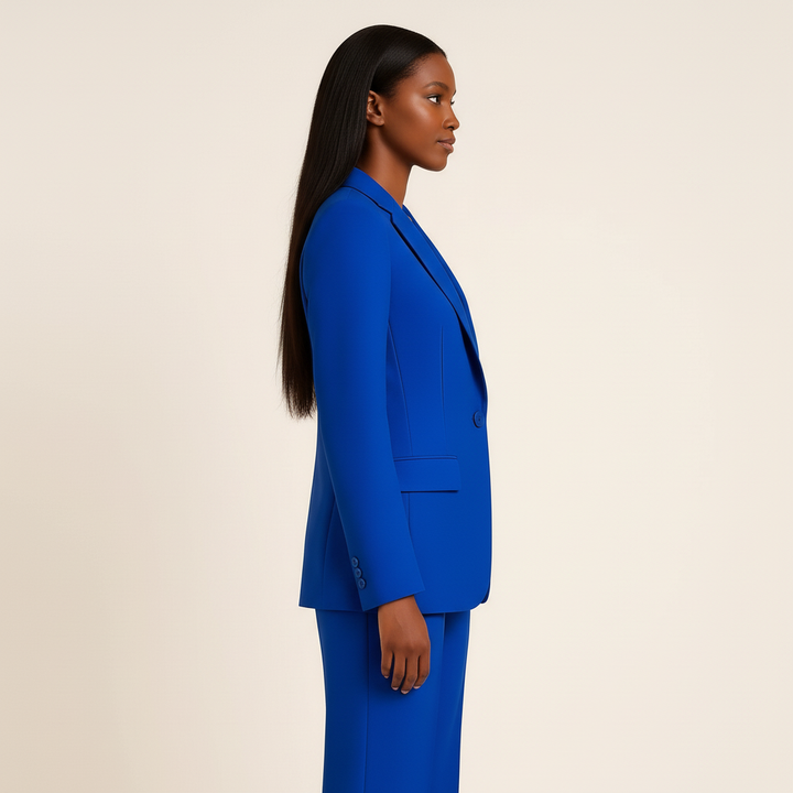 Women's Suit Set Blazer Straight Leg Trousers Classic Fit