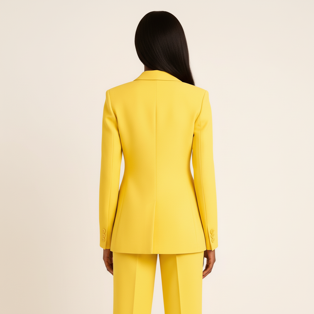 Women's Suit Set Blazer Straight Leg Trousers Classic Fit