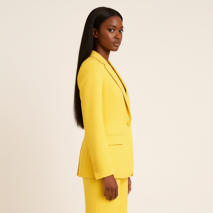 Women's Suit Set Blazer Straight Leg Trousers Classic Fit