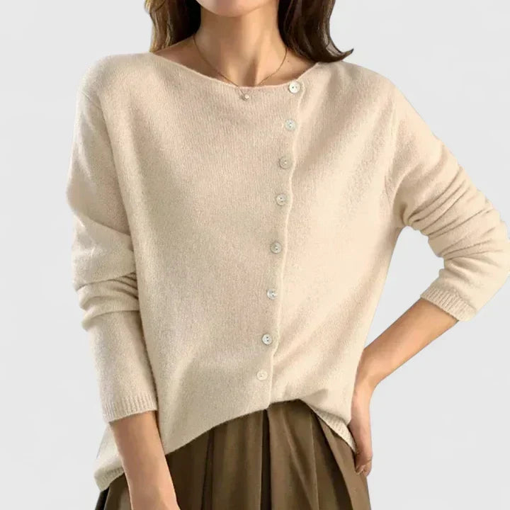 Zelda | Women's Asymmetric Button Knit Cardigan