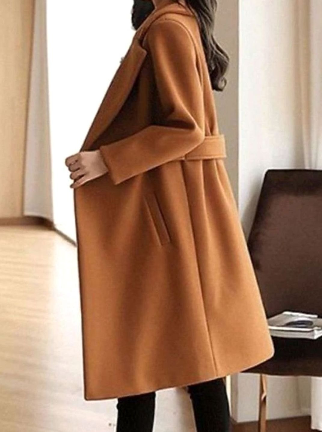 Greer | Women's Tailored Wool-Blend Belted Midi Coat