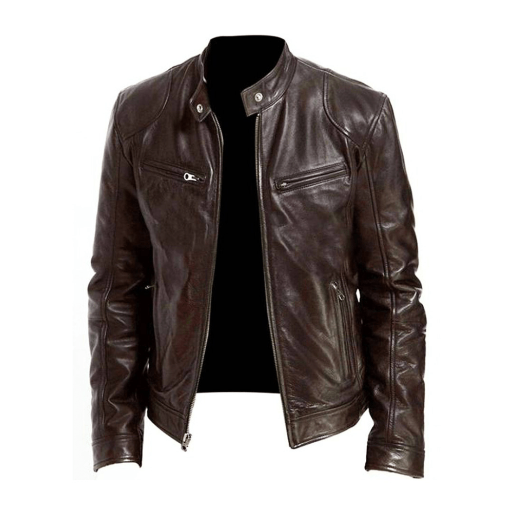 Arnold | Men's Slim Fit Leather Moto Jacket