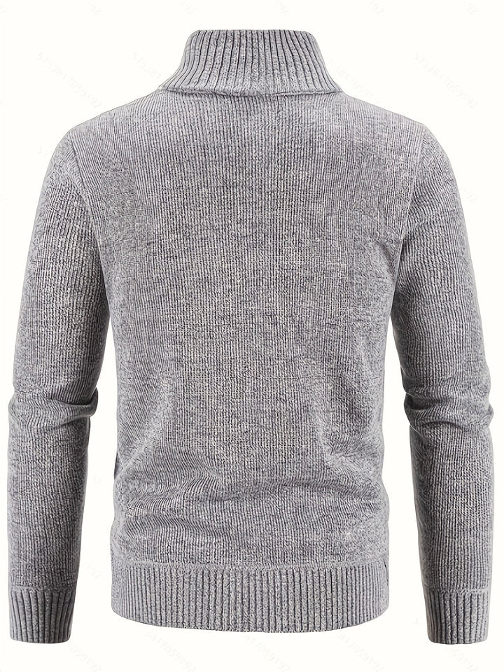 Nolan | Men's Textured Zip-Up Knit Cardigan