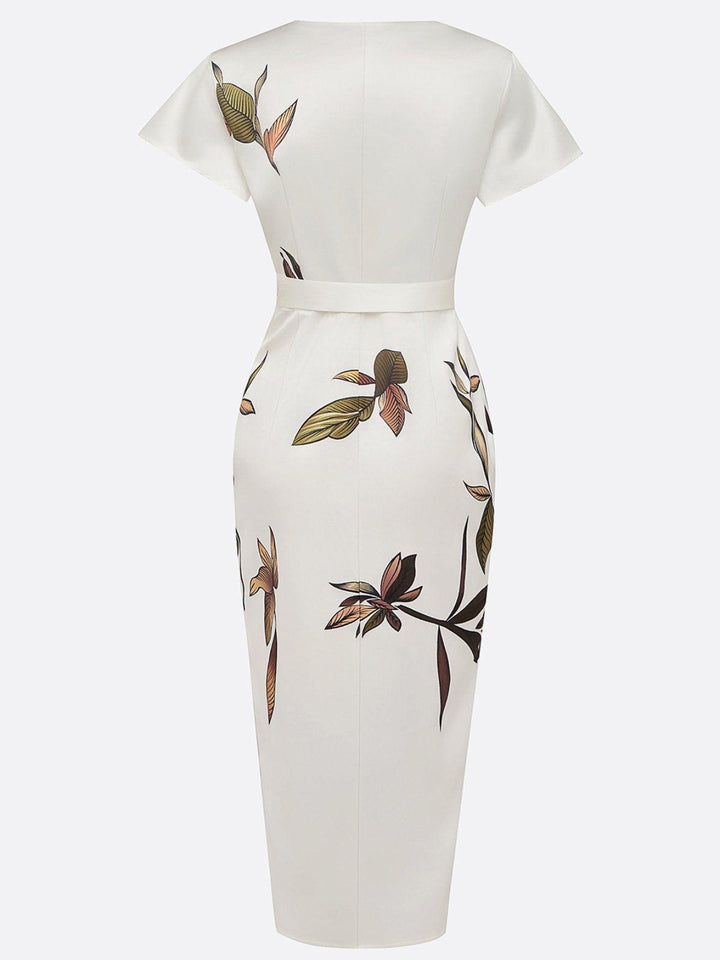 Women's Floral Wrap Midi Dress