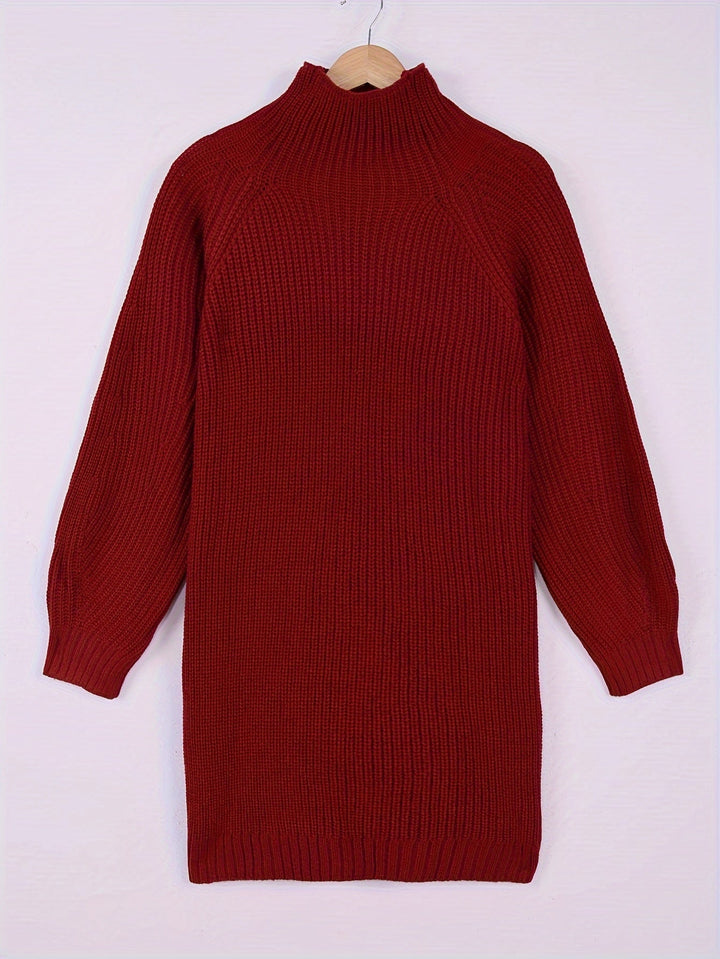 Ada | Women's Relaxed Fit Mock Neck Jumper Dress