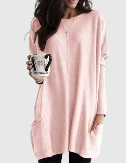 Aster | Women's Relaxed Fit Long Sleeve Tunic Top with Pockets