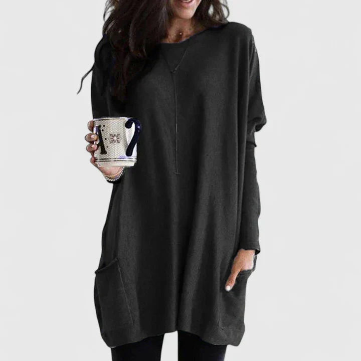 Aster | Women's Relaxed Fit Long Sleeve Tunic Top with Pockets