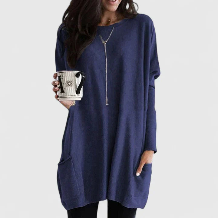Aster | Women's Relaxed Fit Long Sleeve Tunic Top with Pockets
