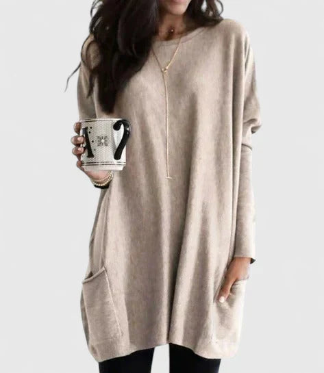 Aster | Women's Relaxed Fit Long Sleeve Tunic Top with Pockets