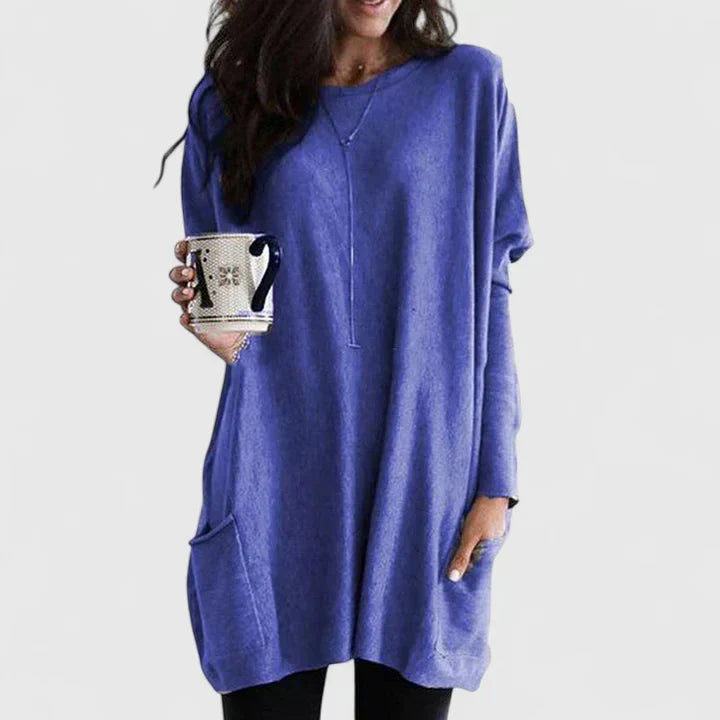 Aster | Women's Relaxed Fit Long Sleeve Tunic Top with Pockets
