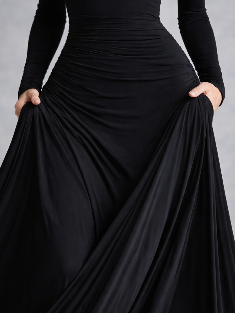 Sandra | Women's Draped Long Sleeve Maxi Dress