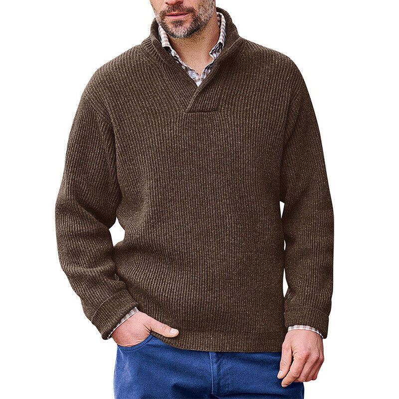 Luther | Men's Heavyweight Ribbed Knit Shawl Collar Jumper