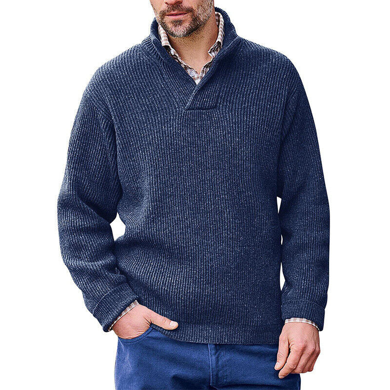 Luther | Men's Heavyweight Ribbed Knit Shawl Collar Jumper