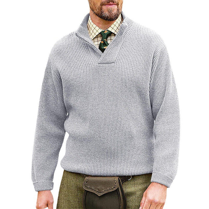 Luther | Men's Heavyweight Ribbed Knit Shawl Collar Jumper