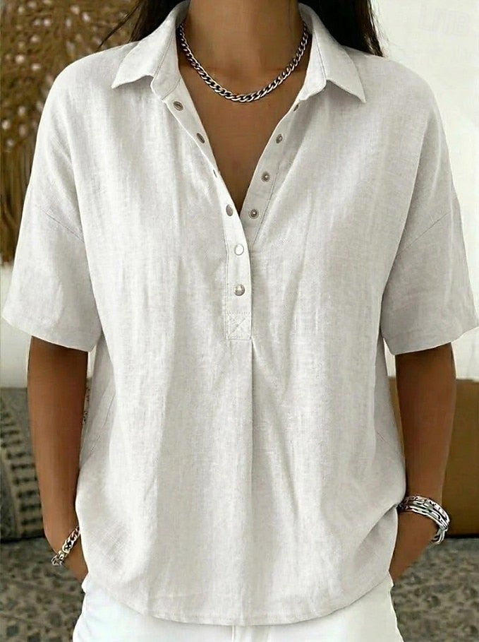 Women's Linen Collared Blouse