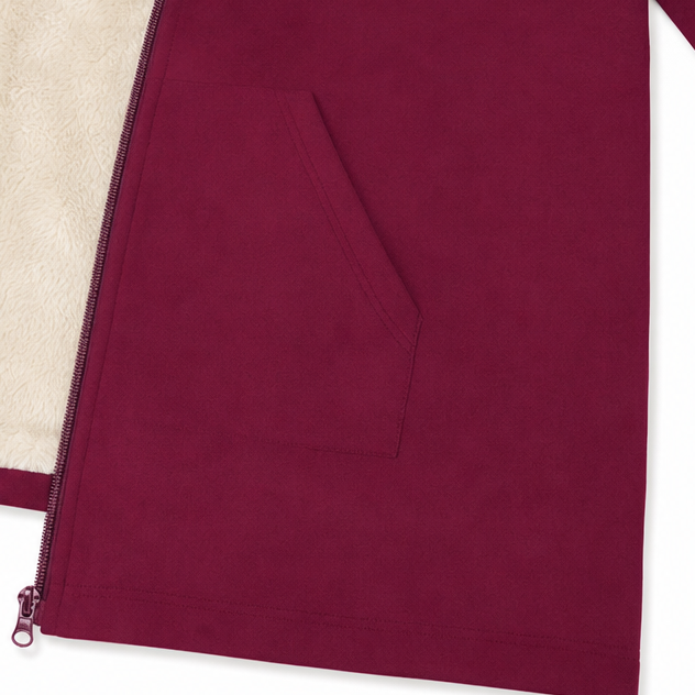 Ceri | Women's Fleece-Lined Hooded Mid-Length Zip Jacket