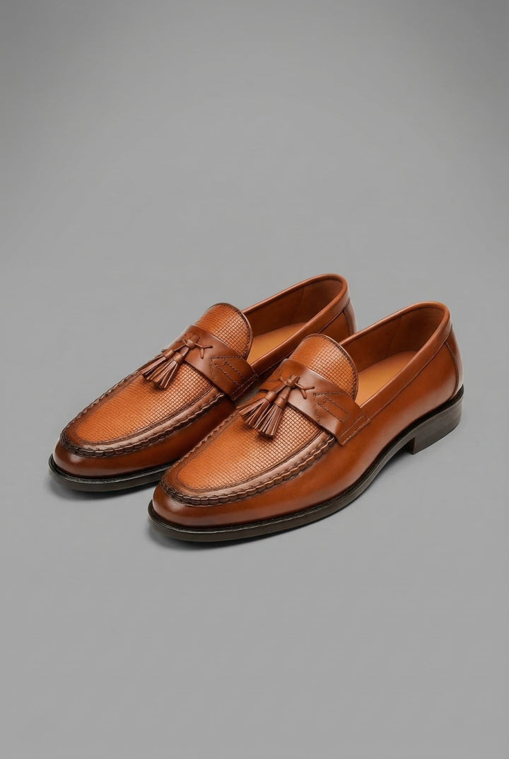 Milo | Men's Woven Leather Tassel Loafers