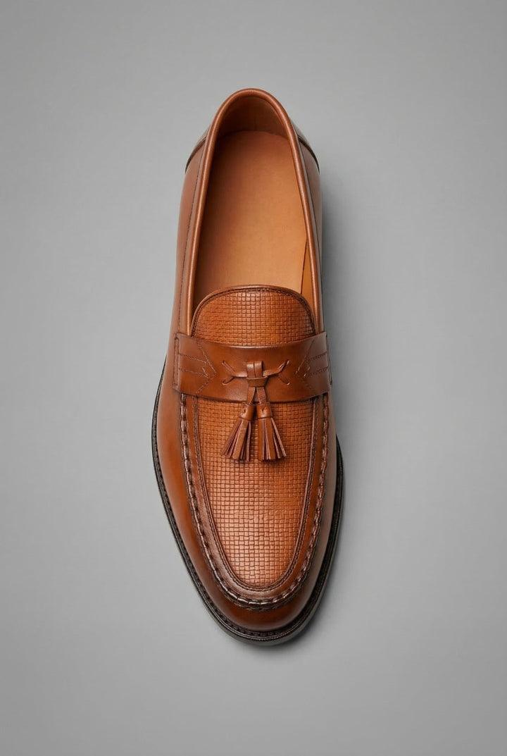 Milo | Men's Woven Leather Tassel Loafers