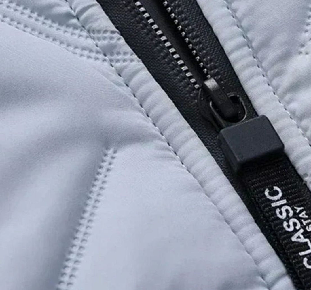 Quinn | Men's Chevron Quilted Padded Winter Jacket with Stand Collar