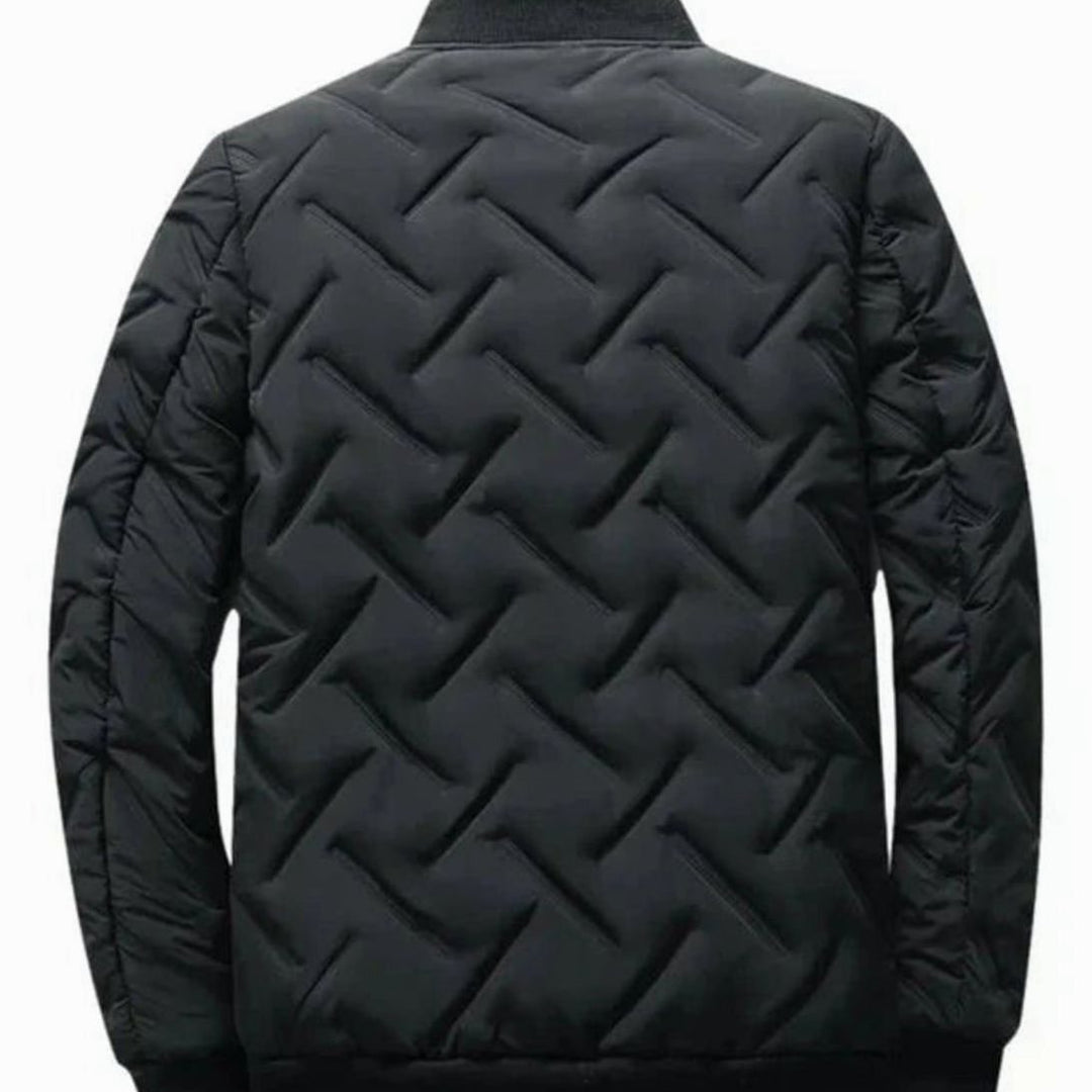 Quinn | Men's Chevron Quilted Padded Winter Jacket with Stand Collar