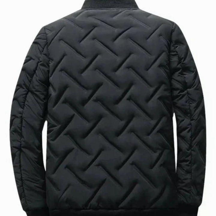 Quinn | Men's Chevron Quilted Padded Winter Jacket with Stand Collar