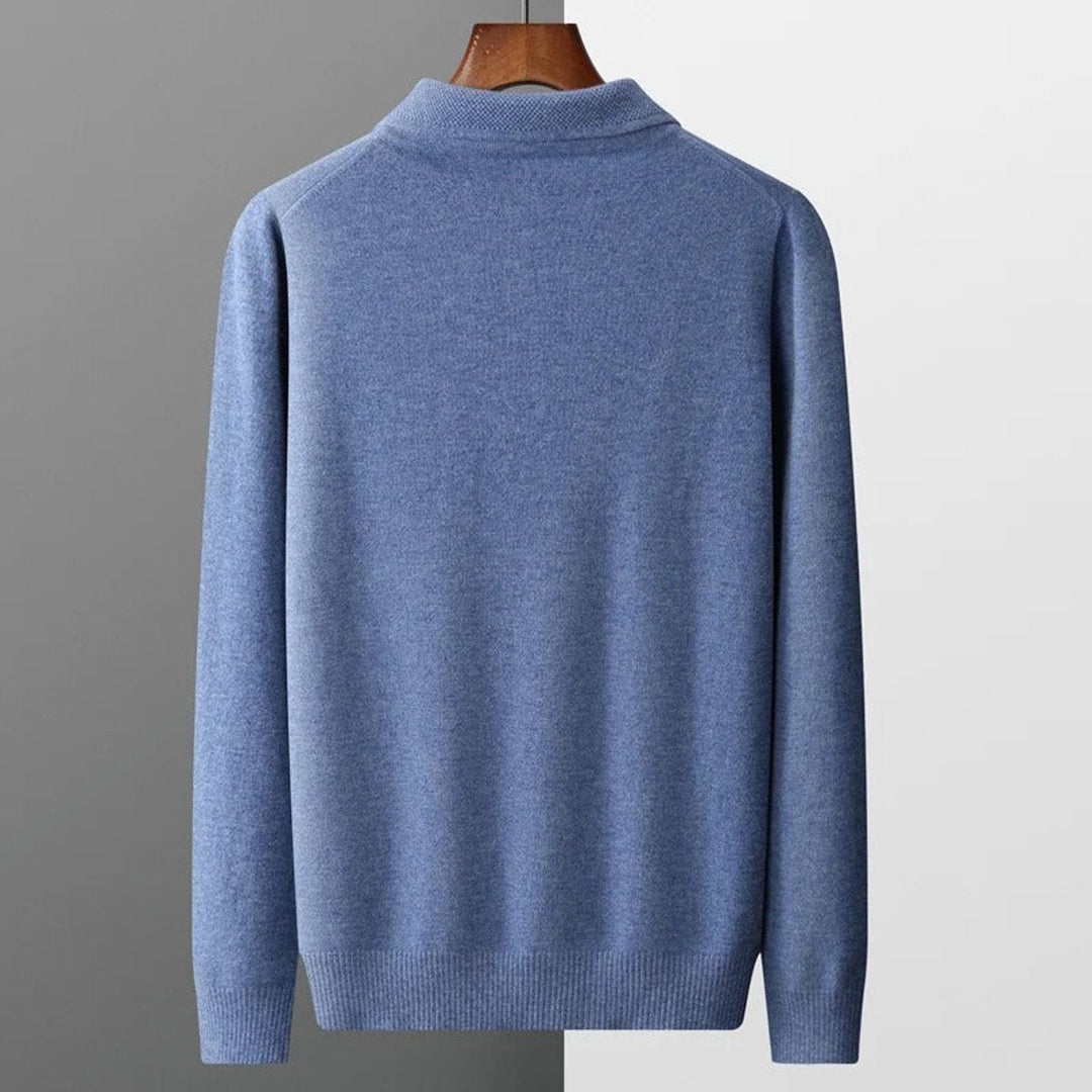 Griffin | Men's Cashmere Long Sleeve Polo Jumper