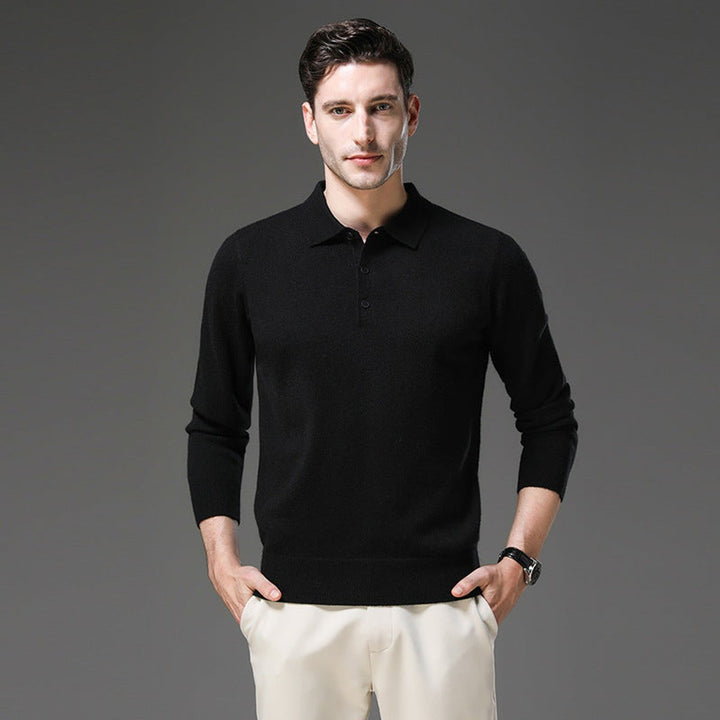 Griffin | Men's Cashmere Long Sleeve Polo Jumper