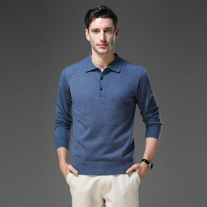 Griffin | Men's Cashmere Long Sleeve Polo Jumper